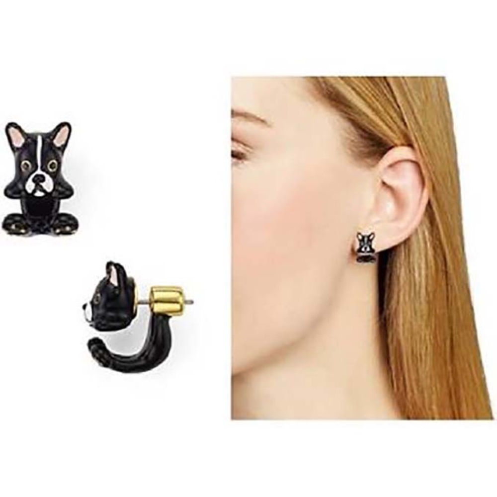 kate spade Black and White Boston Terrier Stud Earrings
